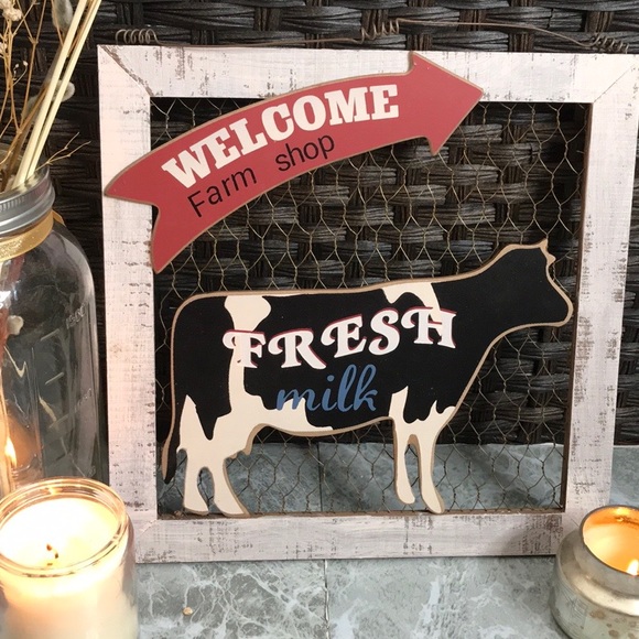 Other - Farmhouse rustic Fresh milk accent sign- NEW‼️✨